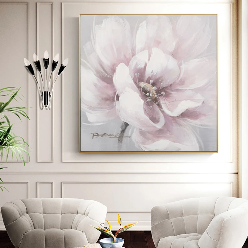 Масляная картина &quotРозовый пион&quot импрессионизм