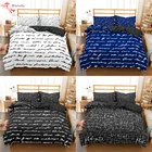 Комплект постельного белья с надписью, размер KingQueen, пододеяльник и наволочка, покрывала для спальни