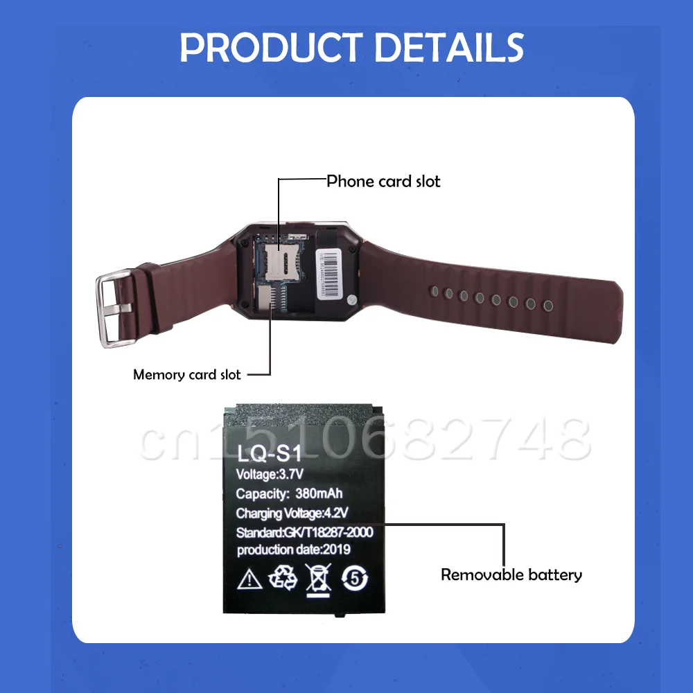 Smart Watch Батарея LQ S1 3 7 V 380mah перезаряжаемый аккумулятор для watch Мода метр QW09 DZ09 W8 A1 V8
