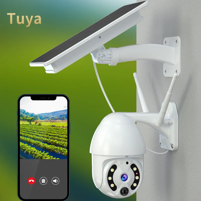 

Tuya IP Camera PTZ 1080P HD Starlight Night Vision Outdoor Solar Battery Powered Wireless WIFI Camera Security Surveillance