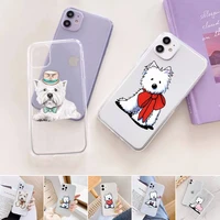 westie dog cite cartoon phone case transparent for iphone 11 12 6 7 8 pro x xs max xr plus silicone soft tpu clear mobile bags