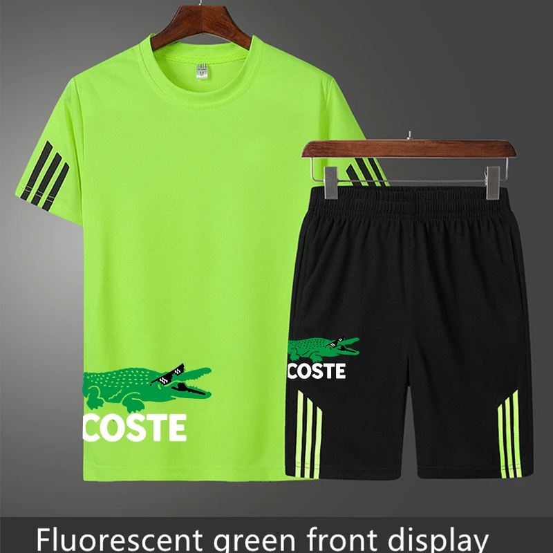 

Summer Sets Men's Tracksuit Sportswear T-shirt Shorts 2 Piece Suit Print Cartoons Casual Outdoor Sports Brand Tshirt Shorts Male