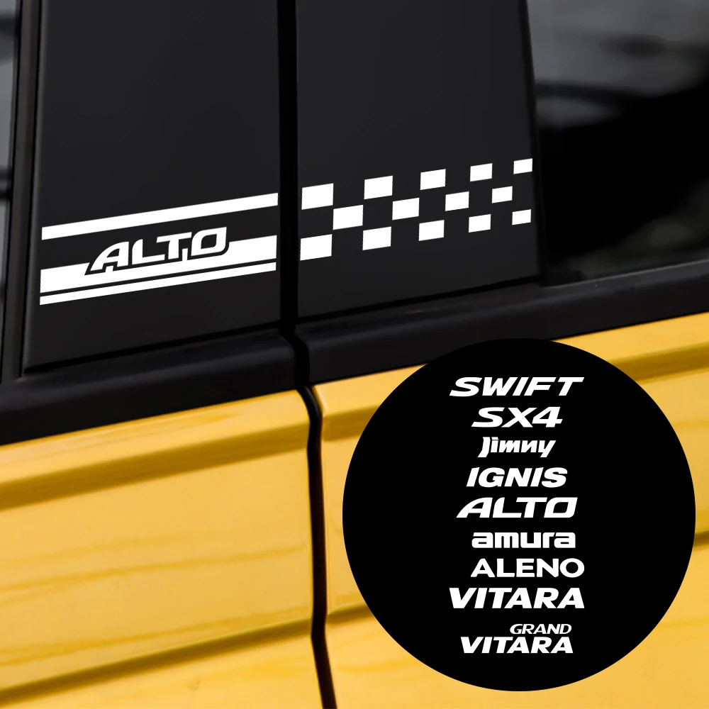 

Car Sticker 2Pcs Auto Side Window Center B Pillar Decor Decals for Suzuki SX4 Jimny Swift IGNIS Grand Vitara Baleno ALTO Samurai