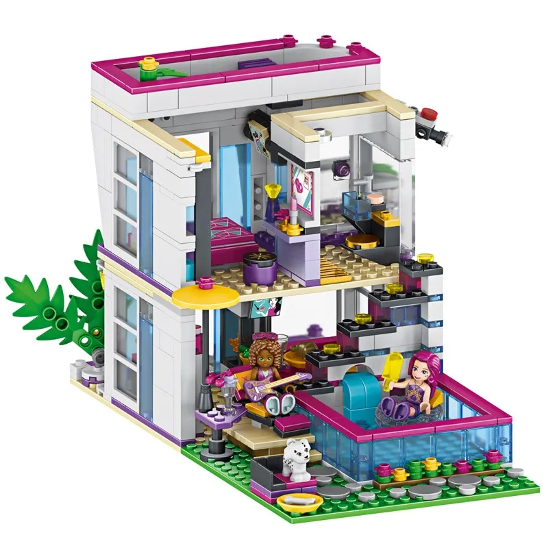 760 шт Pop Star Livi's House Building Block совместимые Legoings друг для девочек DIY фигурки кирпичи
