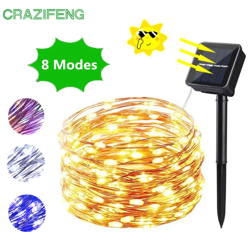 

7/12/22M Outdoor Solar Led String Fairy Light Luces Solares Para Exterior for Garden Garland Birthday Party Wedding Decoration