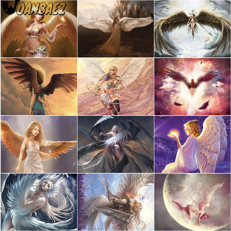 

Animation Character Diamond Painting 5D Diy Girl Cross Stitch Set Wing Mosaic Rhinestone Hand Inlaid Gift Decoration Design