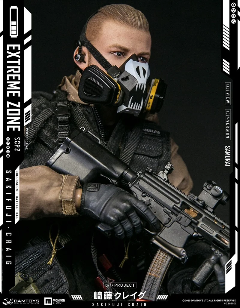 

In Stock 1/6th Fashion Gaz Mask Model Of DAMTOYS DAM EBS001 Warrior Soldier Model For 12 inch Doll Action Collectable