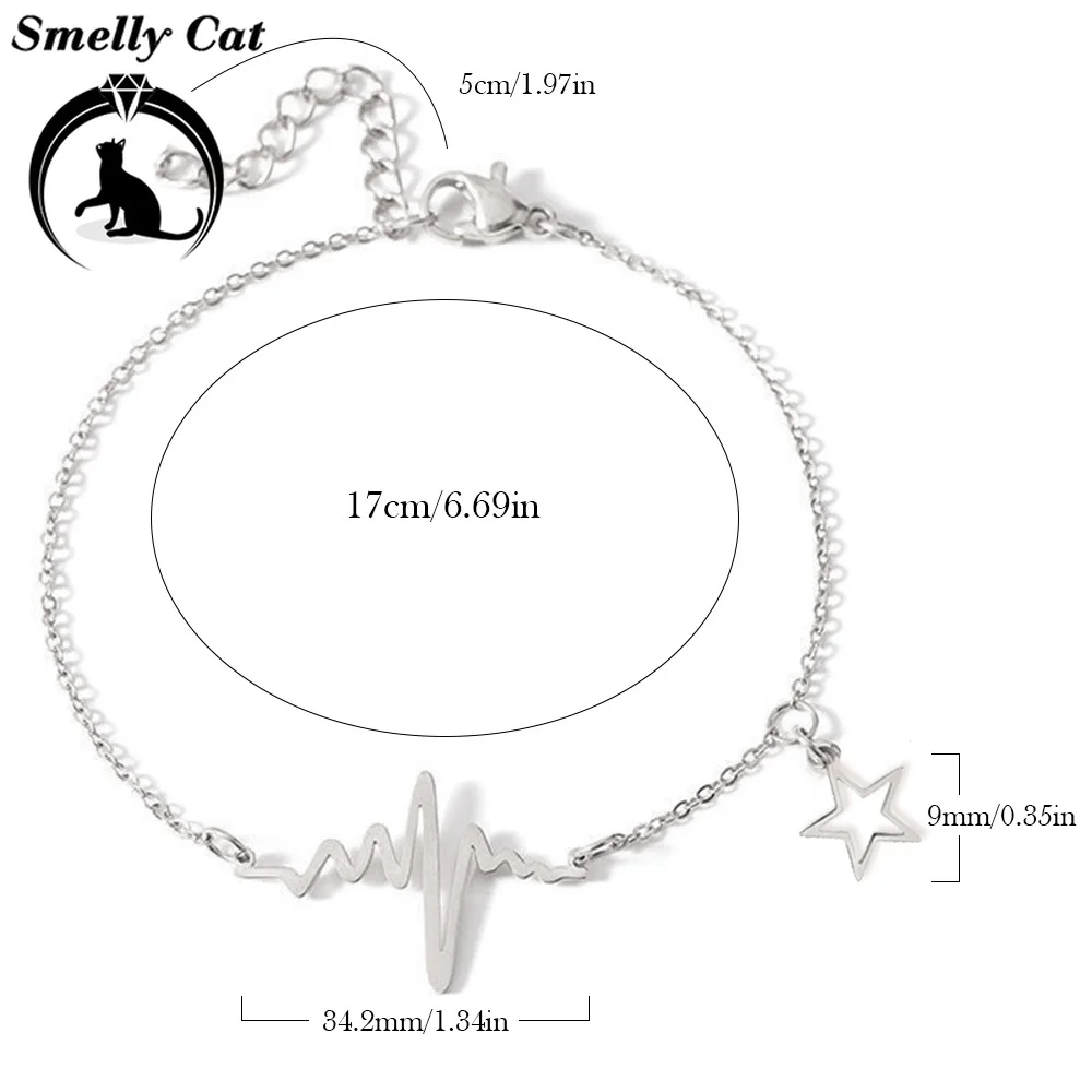 Вонючий кот сердце било ожерелье шик ЭКГ Пульс Шарм кулон молния Женская