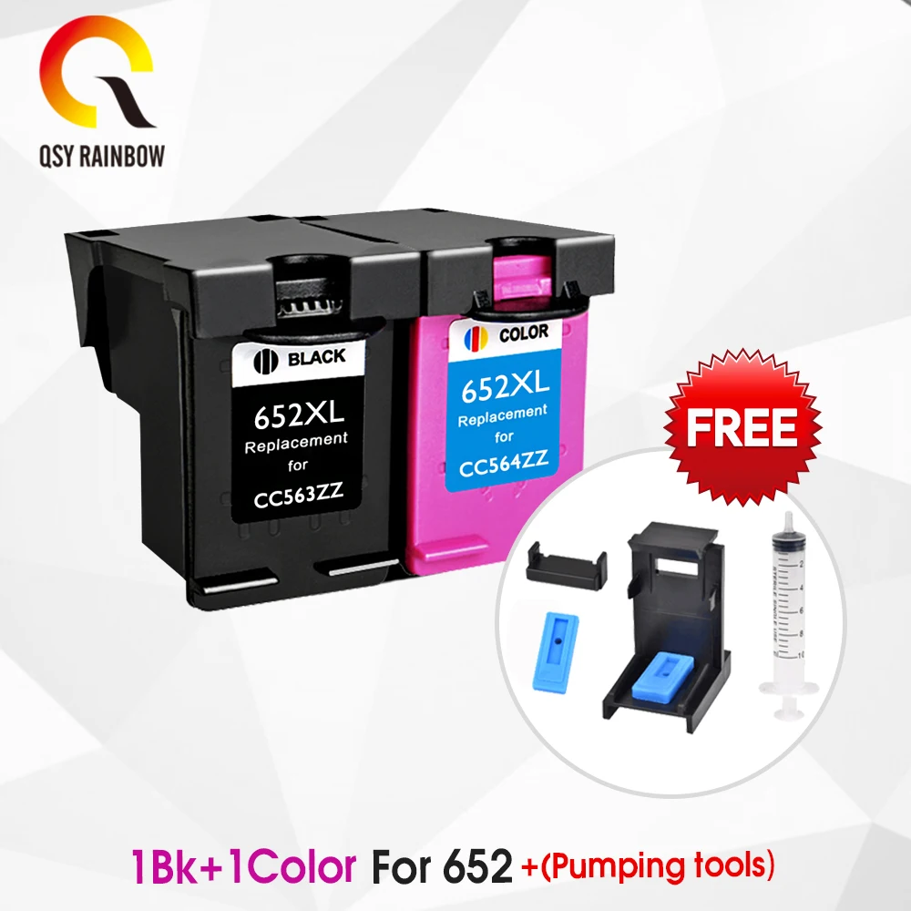 Сменный картридж QSYRAINBOW 652XL 652 для HP XL Deskjet 1115 1118 2135 2136 2138 3635 3636 3835 4535|Чернильные