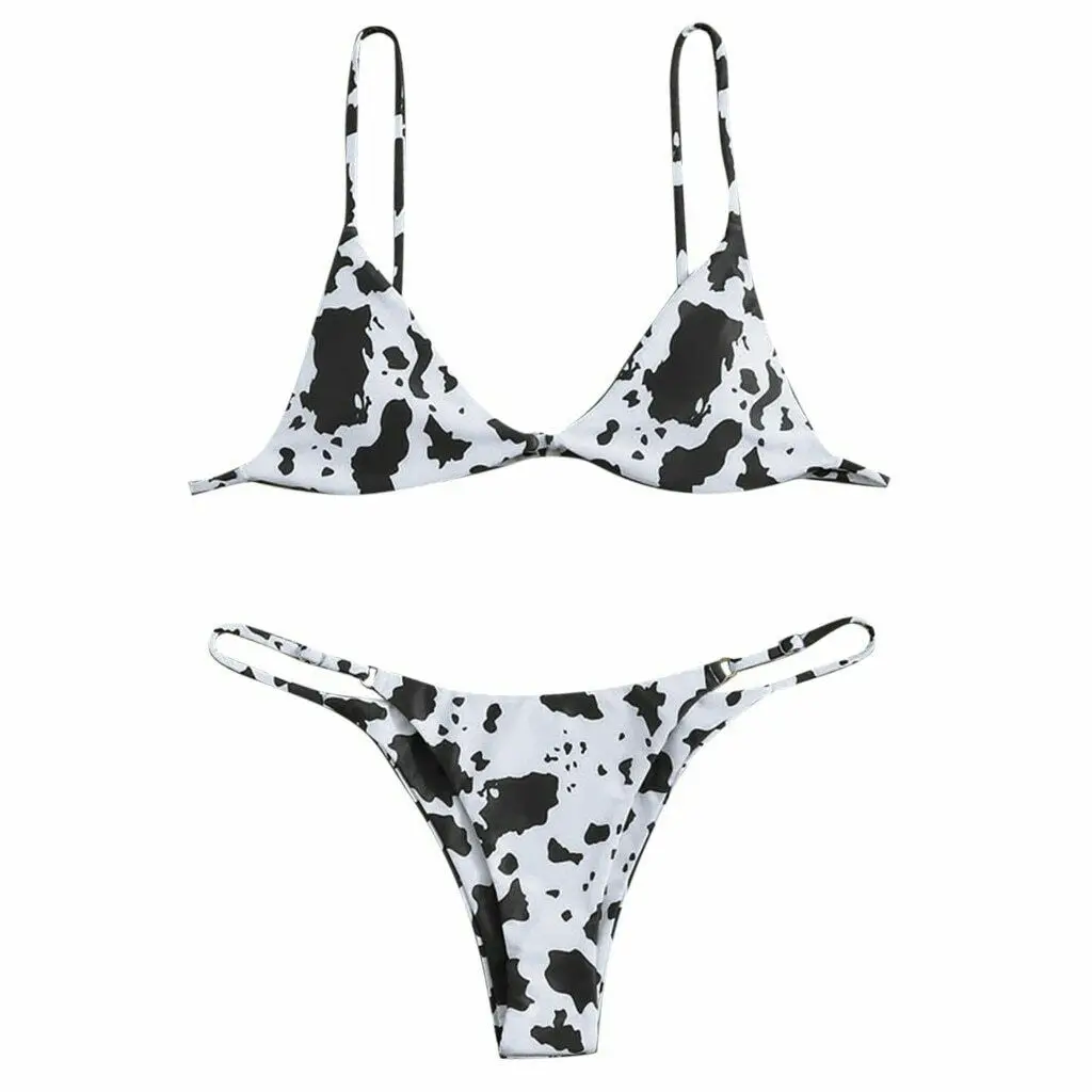 

Women High Waist Floral Random Print Bikini Sexy Thong Brazilian Push-Up Set Women Swim Set