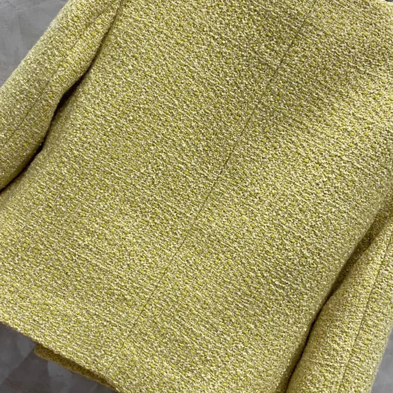 

Europe Style New Designer Women's O-neck double-breasted jackets High quality tweed coat C386