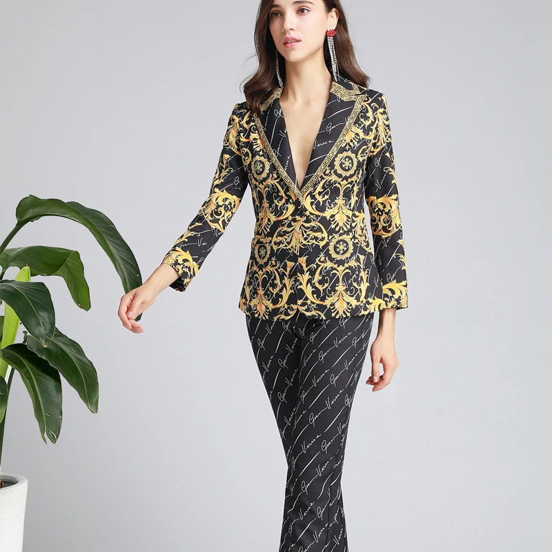 Блейзер feminino; коллекция года; сезон осень-зима; модная одежда; ropa de mujer maca enterizos para mujer largos elegantes femme; комплект из 2 предметов