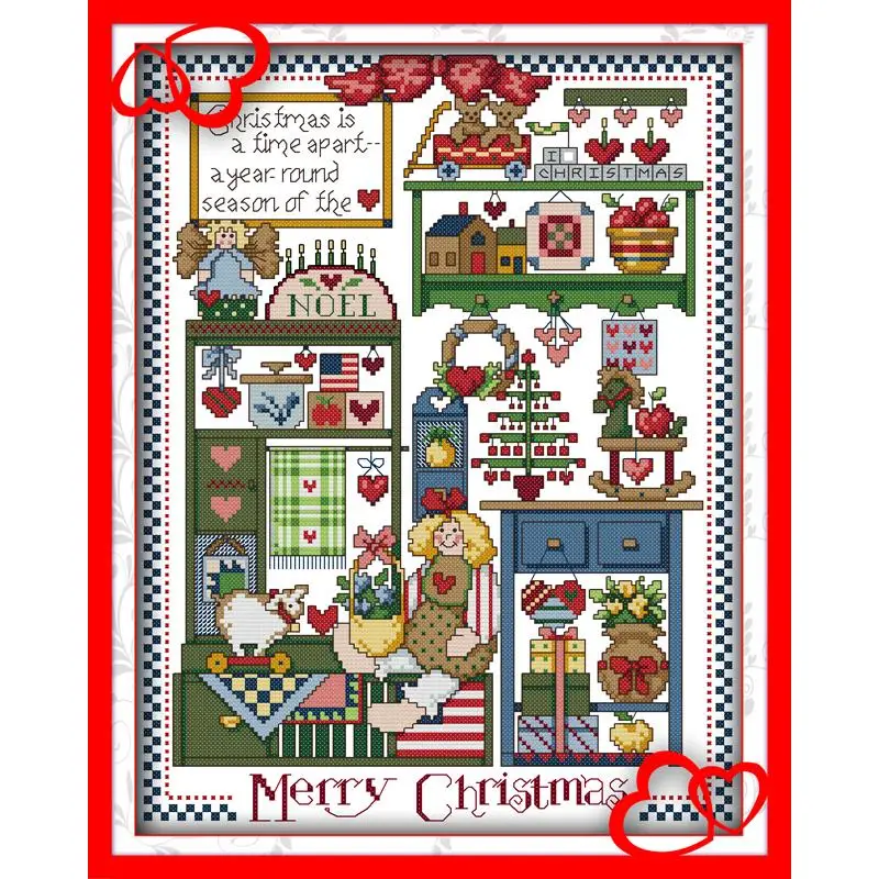 

Joy Sunday Рождественский подарок 11CT узор на холсте DMC 14CT наборы для вышивки крестиком Набор для вышивки Рождественское украшение для дома подар...