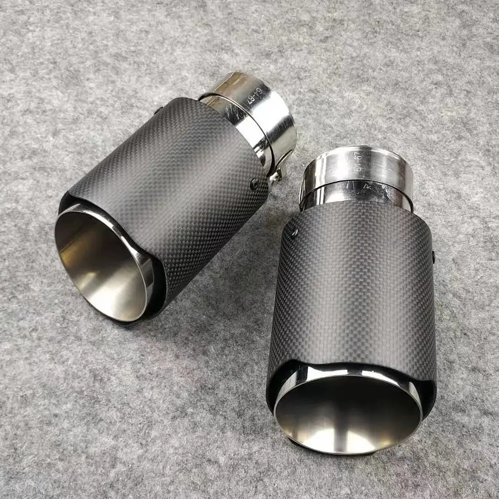 Наконечник Выхлопной Трубы из углеродного волокна матовый черный один шт.