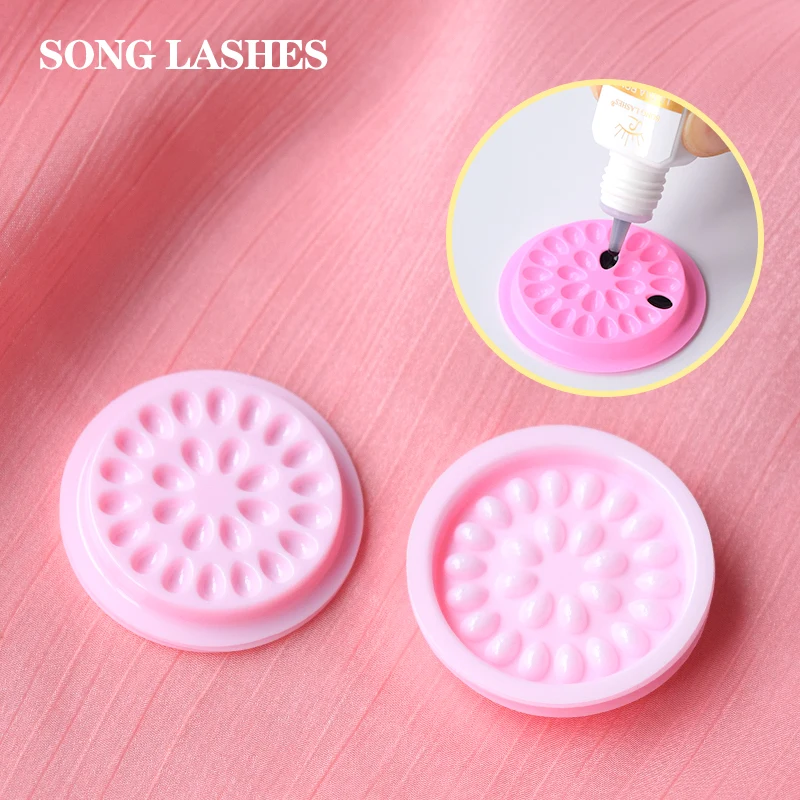 

Wholesale Eyelash Glue Holder Gasket Adhesive Pallet Eyelash Extension Pads Stand On Eyelash Plastic Makeup Tools