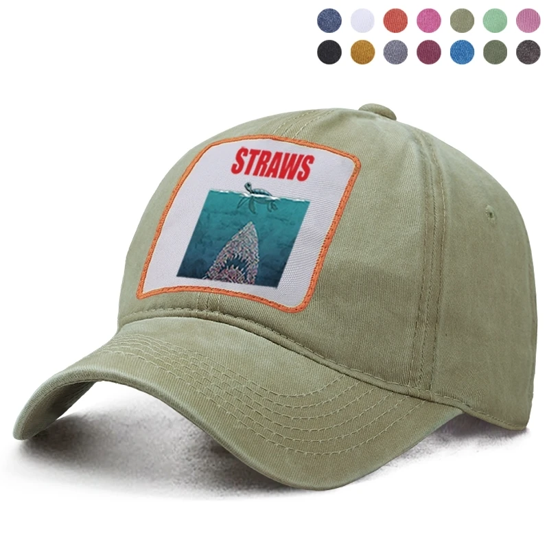 Забавная соломинка Jaws забавная пластмассовая Повседневная хлопковая кепка с