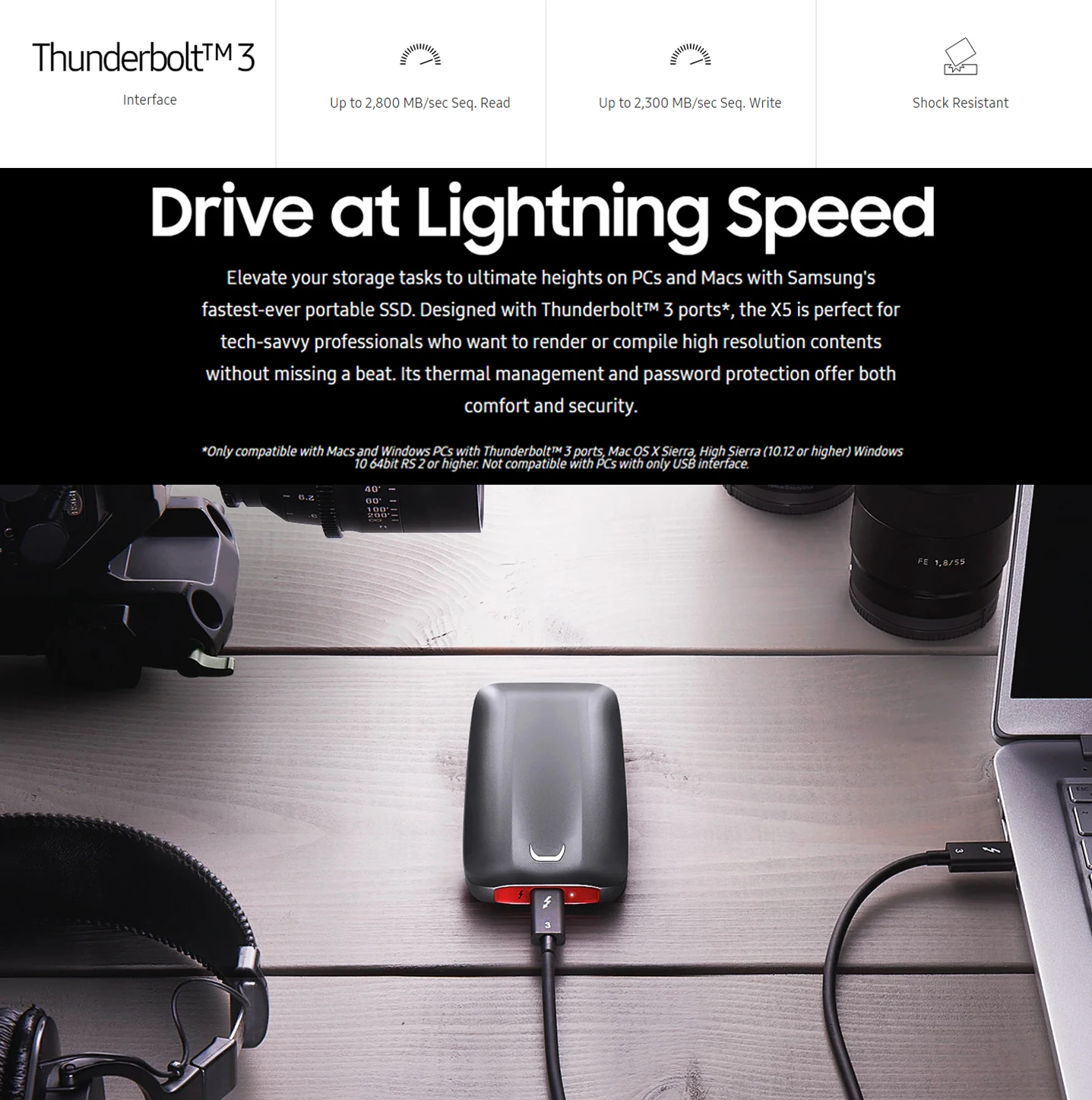 Samsung SSD External X5 2 ТБ 1 ТБ 500GB внешний твердотельный HDD жесткий диск Thunderbolt 3(40 Гбит/с) и обратно совместимый телефон
