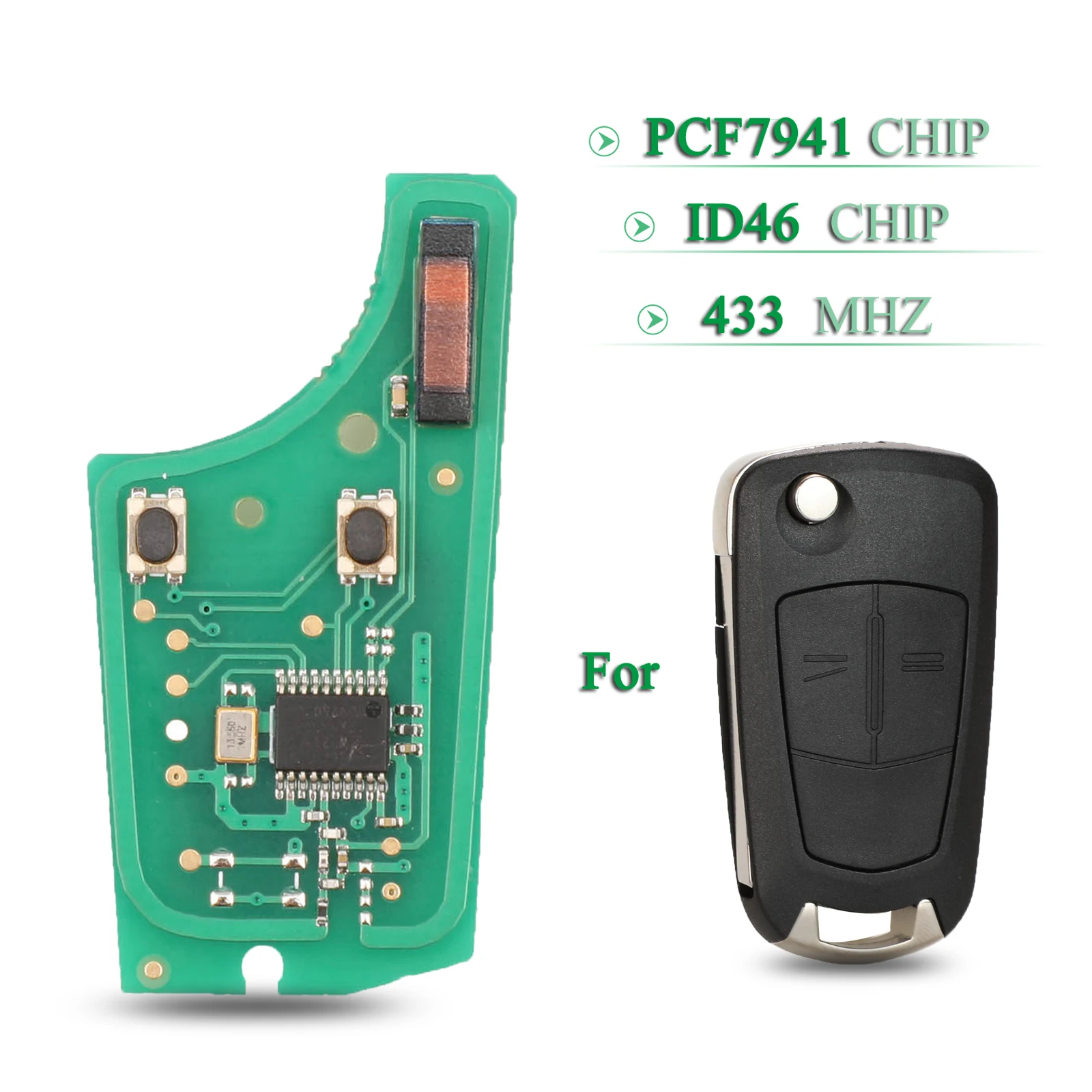 Bilchave 2 кнопки 433 МГц пульт дистанционного управления для ключей автомобиля ID46 PCF7941