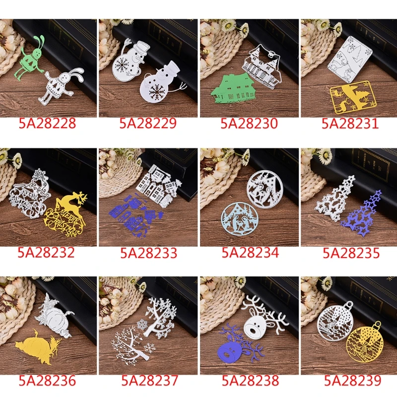 

Christmas House Cutting Dies Stencil DIY Scrapbooking Embossing Paper Card Decor 6XDD