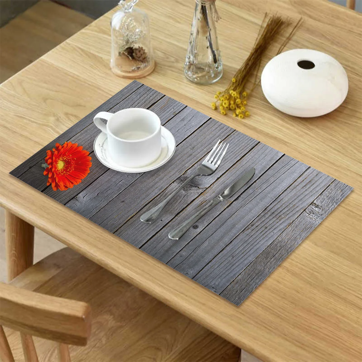 Набор 4/6 столовых приборов для обеденного стола Африканский красный коврик с