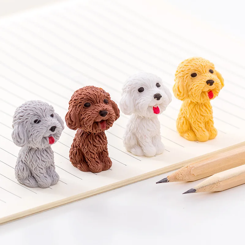 1 PCs cute Teddy dog eraser pencil student stationery wholesale | Eraser