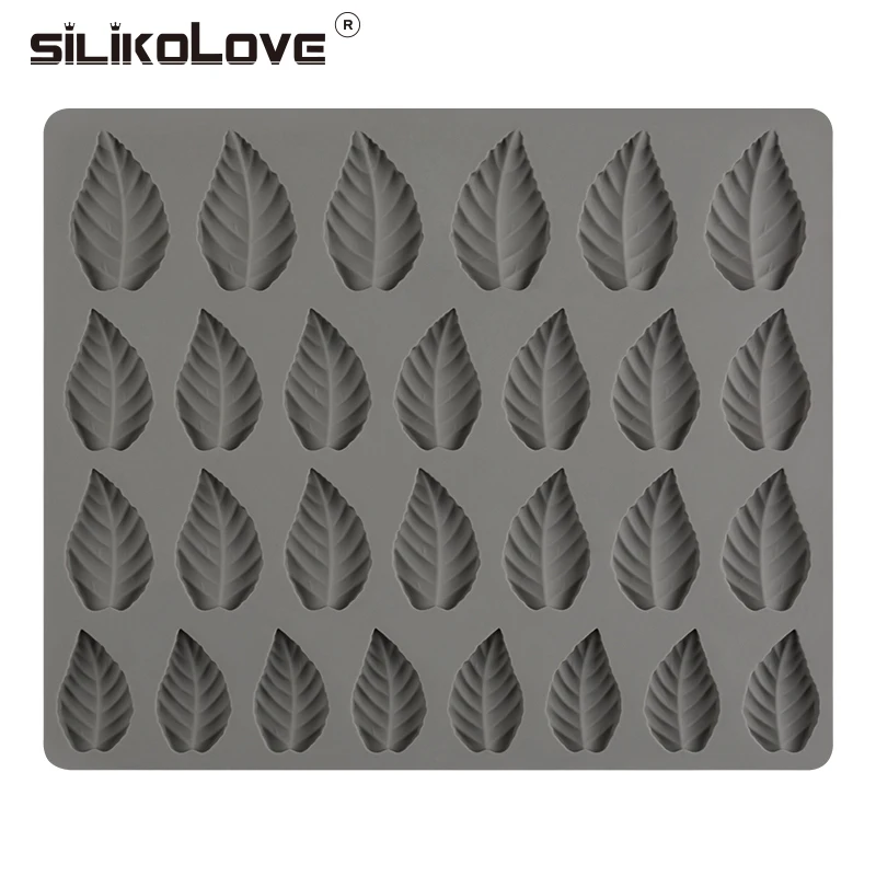 SILIKOLOVE 28 полостей листья фигурные силиконовые формы для мастики Кондитерские