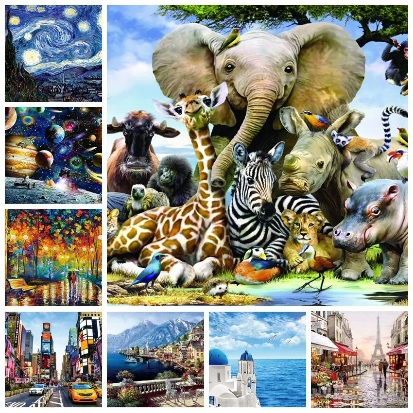 

75*50cm Jigsaw Toys 1000 Pieces Assembling Picture Aegean Sea Landscape Puzzles Toys for Adults Kids Games Educational Toys