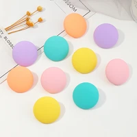 2021 new cute candy macaron resin plastic round stud earrings buttons retro niche earring female korean fashion jewelry gifts