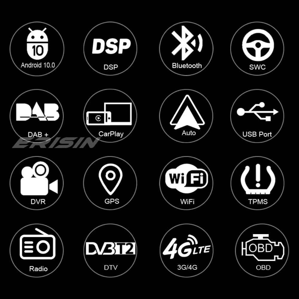 Erisin EU Warehouse 8750 9 &quotOcta-Core Android 10 0 CarPlay &amp Auto DSP GPS TPMS 4G DAB автомобильное стерео для Fiat 500X