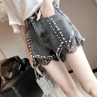 denim shorts womens high waist summer was thin and loose a line plus size spring style slim short hot pants womens thin style