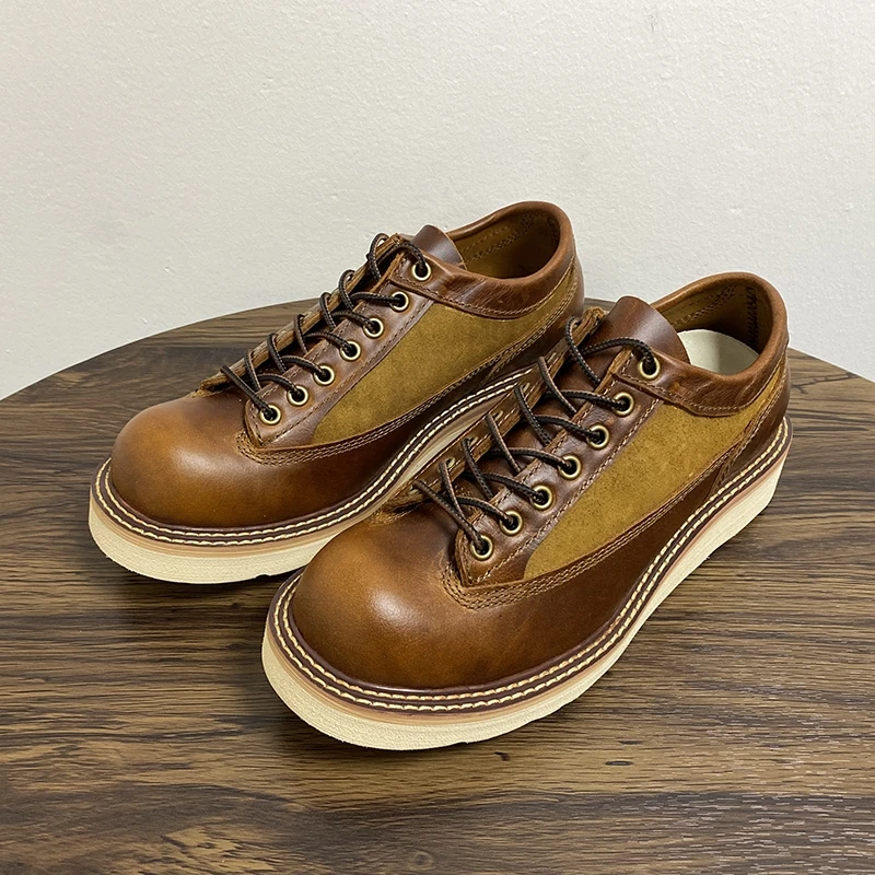 

Vintage British Men Shoes Handmade High Quality Cow Leather Dress Ankle Boots Tooling Autumn Motorcycle Boots Work Luxury