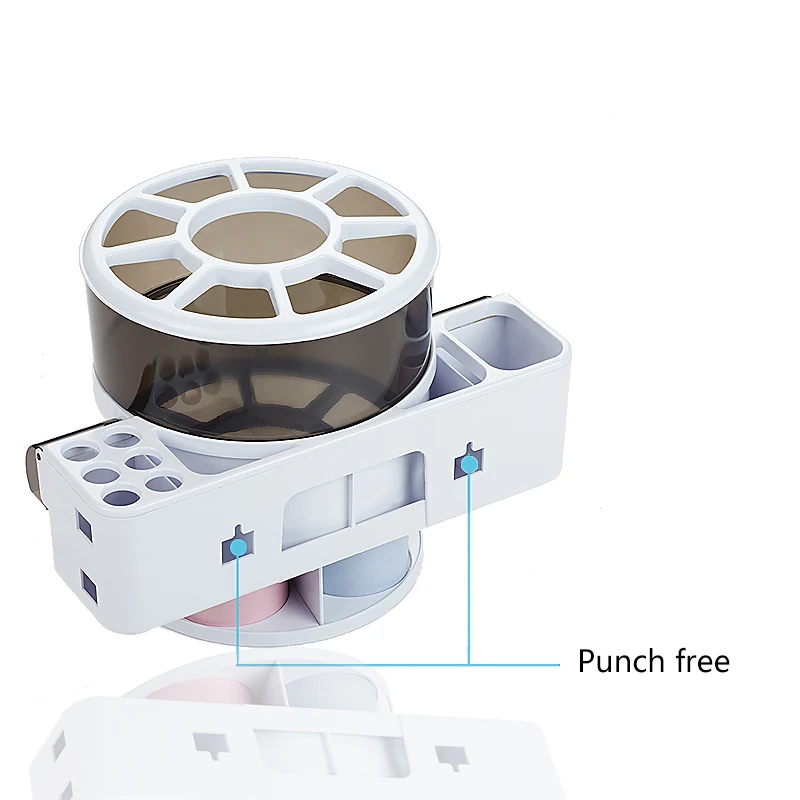 Настенный автоматический диспенсер для зубной пасты и держатель зубных щеток