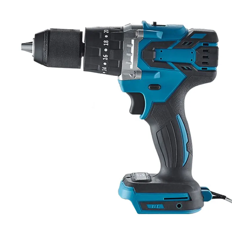 

Бесщеточная электрическая Ударная дрель 3 в 1, Электрическая отвертка 13 мм 20 + 3, беспроводная ударная дрель с крутящим моментом для батареи ...