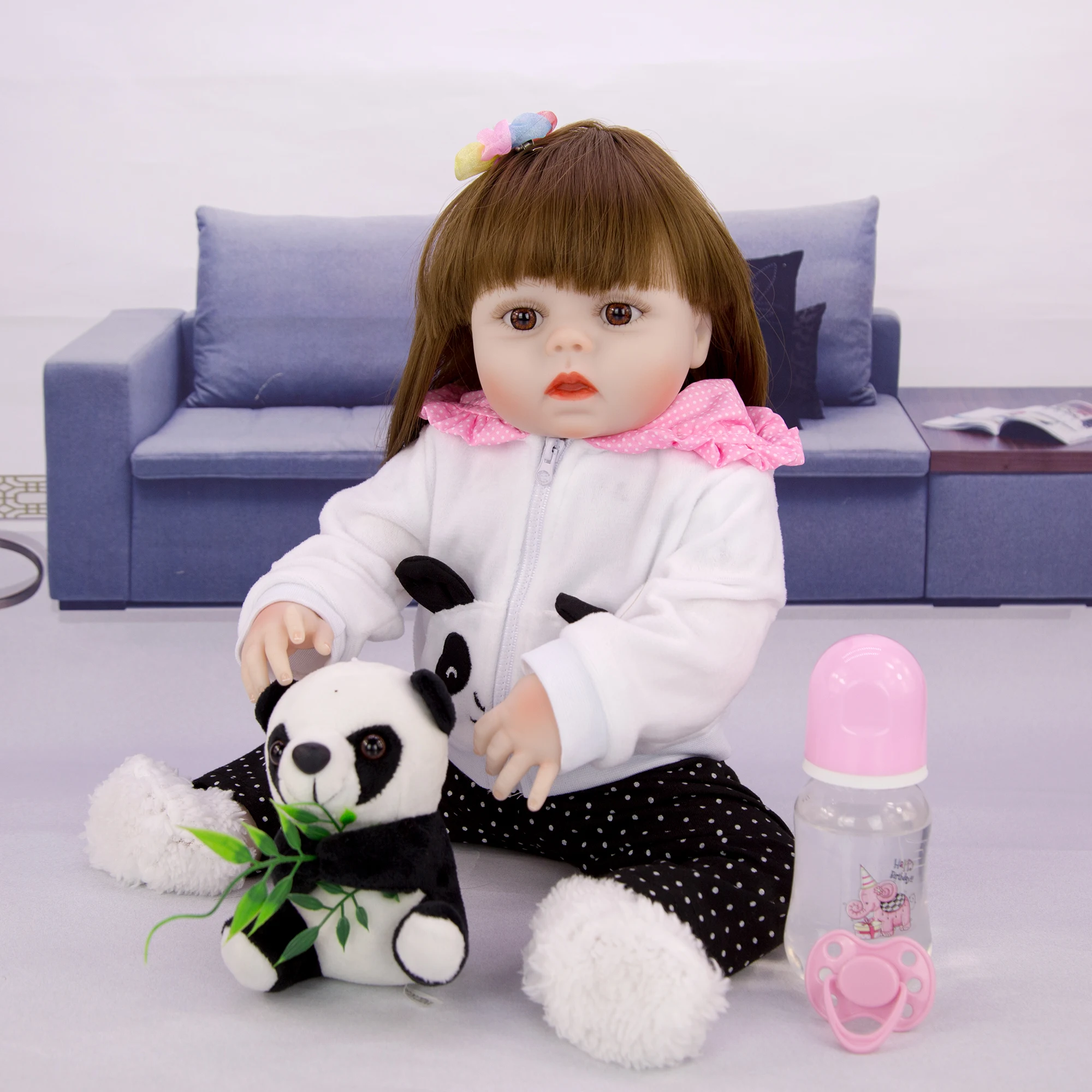 2019 Модная Кукла для новорожденных девочек панда Водонепроницаемая силиконовая