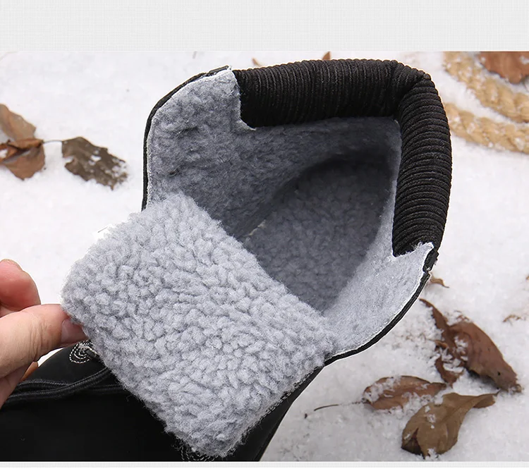 Men Snow Boots With Fur Winter Warm Outdoor Shoes Mens Sneakers Non-slip Rubber Ankle Boots Waterproof Botas De Hombre Warm Shoe