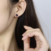korean vintage stainless steel starry stud earrings imitation gem jewelry earrings for women wholesale kolczyki brincos earrings