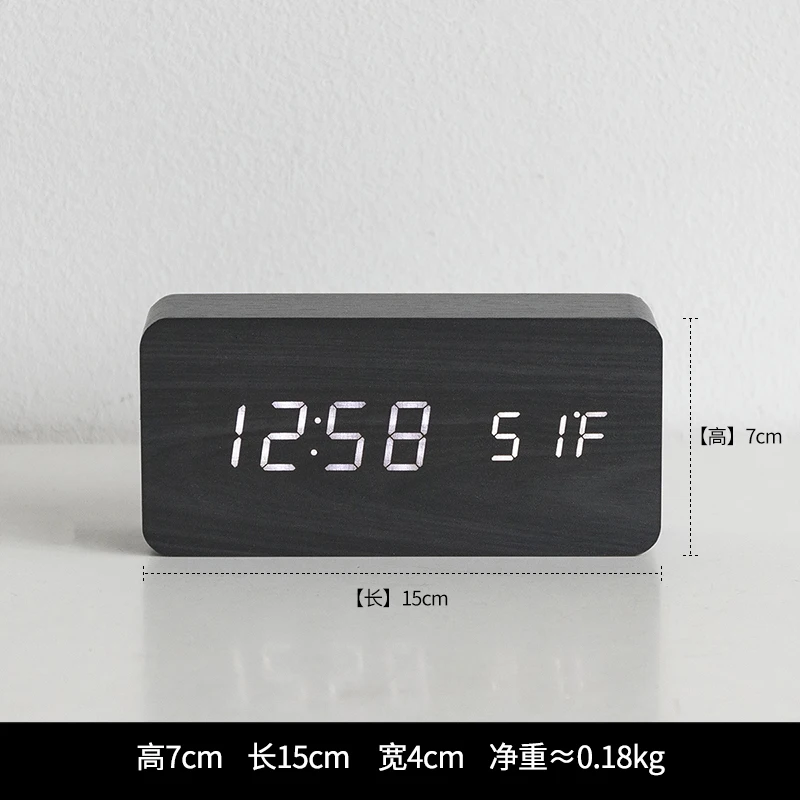 Будильник Светодиодный деревянный в скандинавском стиле креативный