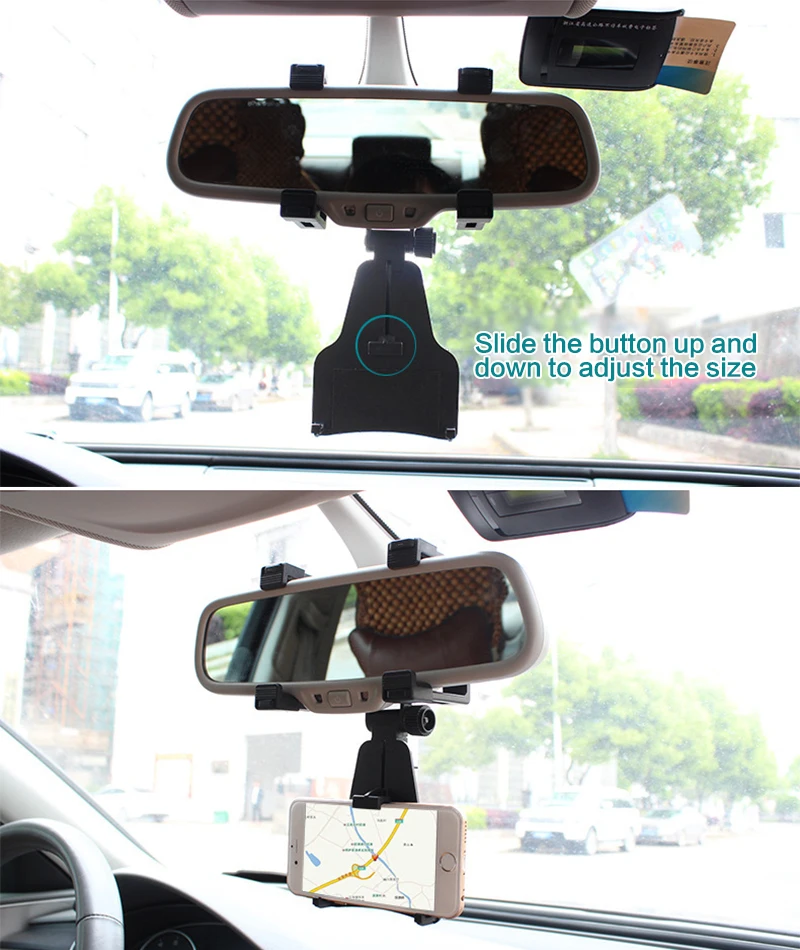 

Adjustable Car Auto Rearview Mirror Mount Cell Phone Holder Bracket Stands For Samsung Huawei Xiaomi IPhone Mobile Phone GPS