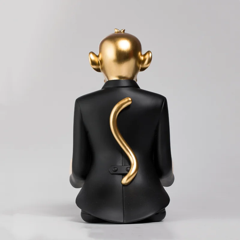 

WU CHEN LONG Creative Big Mouth Monkey Individuality Home Decor Statue European Living Room Office Desktop Arts Sculpture A2957