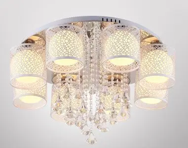 

Modern minimalist living room lamp led crystal wedding room warm and romantic bedroom lights round restaurant chandelier