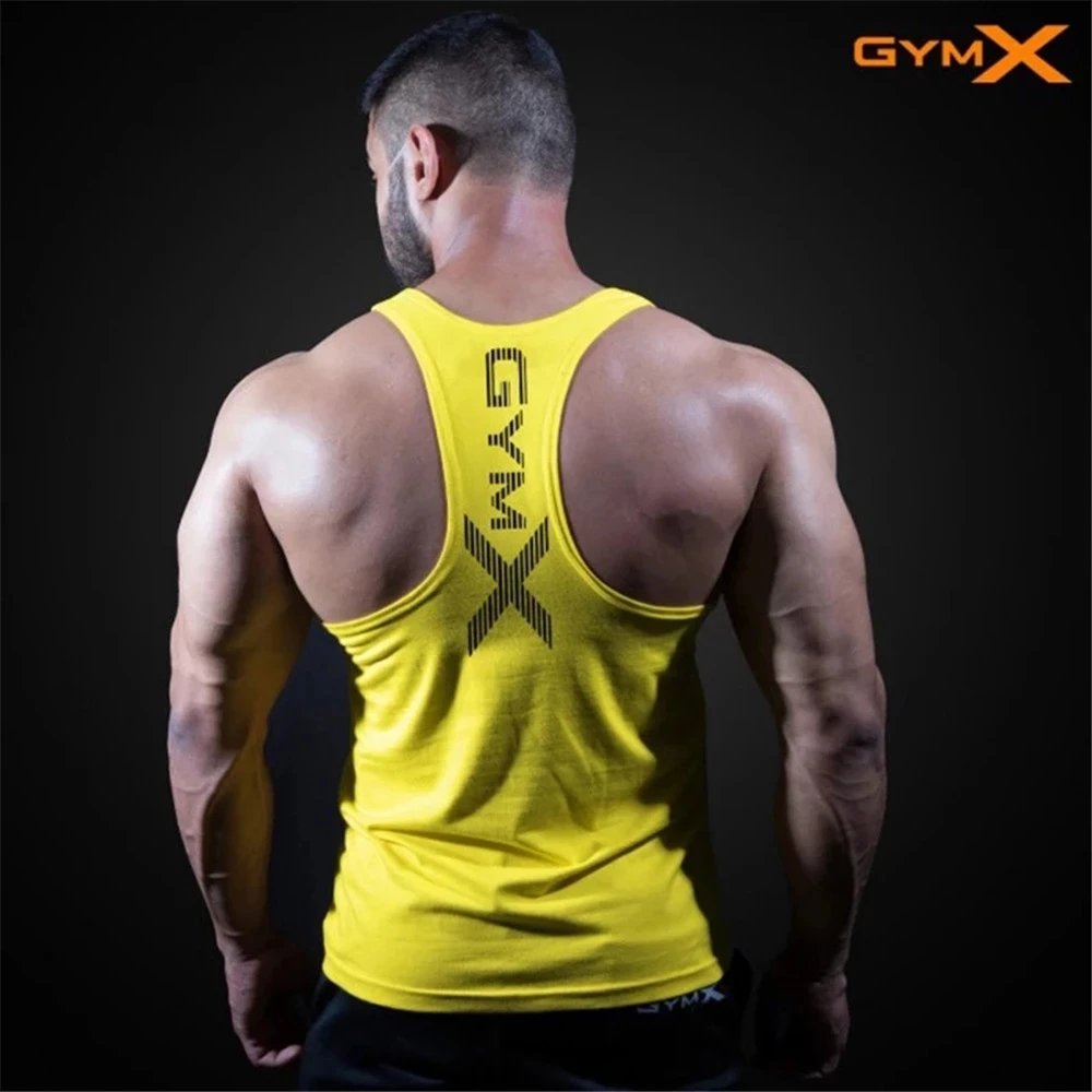 

Men Bodybuilding Tight Cotton Tank Tops Summer Jogger Workout Sleeveless shirt Man Sling Vest Male Gyms Fitness Brand Clothing