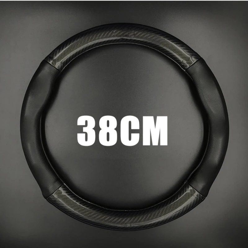 Чехол рулевого колеса автомобиля из натуральной кожи с волнистыми линиями