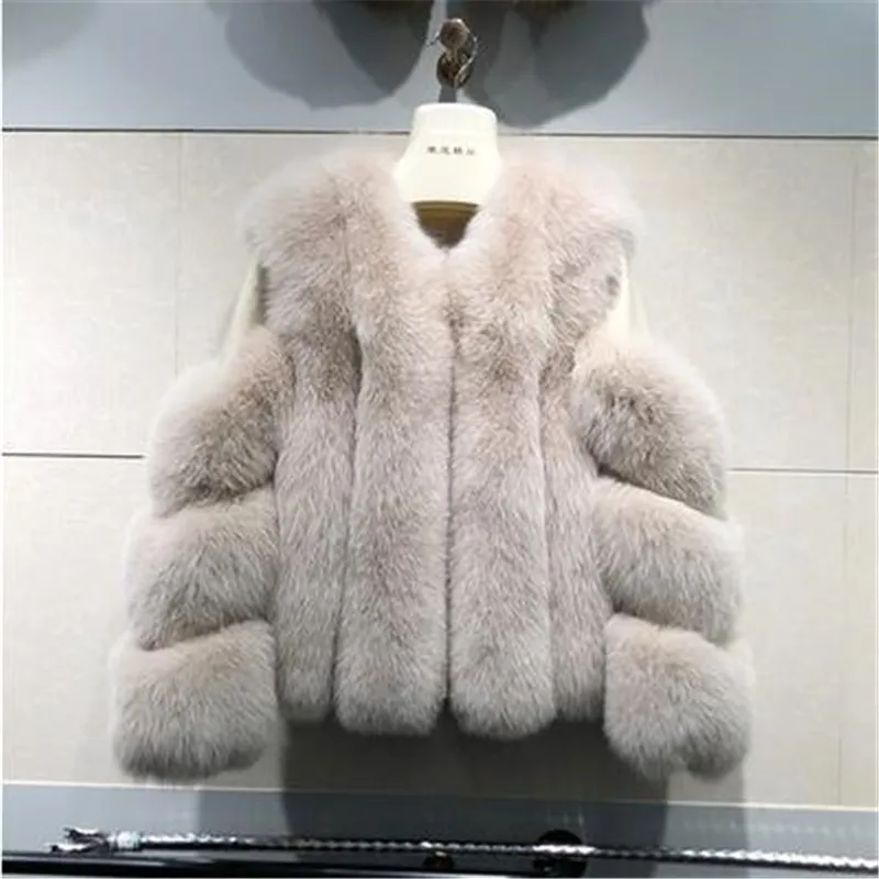 Short Style Real Fur Coat Thick Warm Blue Fox Womens Coats 2022 Winter Whole Skin Natural Fox Fur Jackets