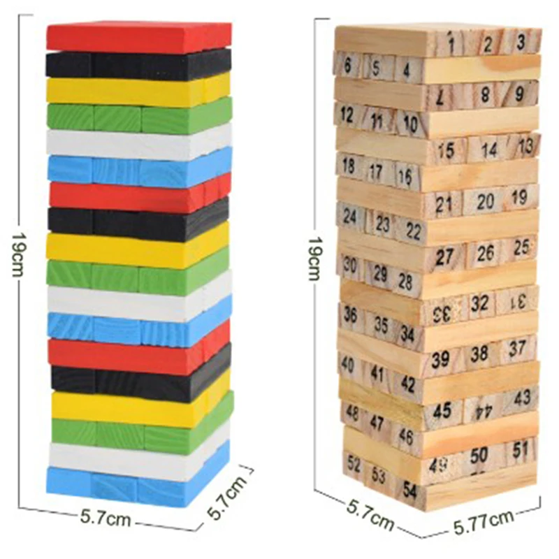 creative novel wooden digital jenga building block brain game toy fashion children entertainment intelligence interaction free global shipping