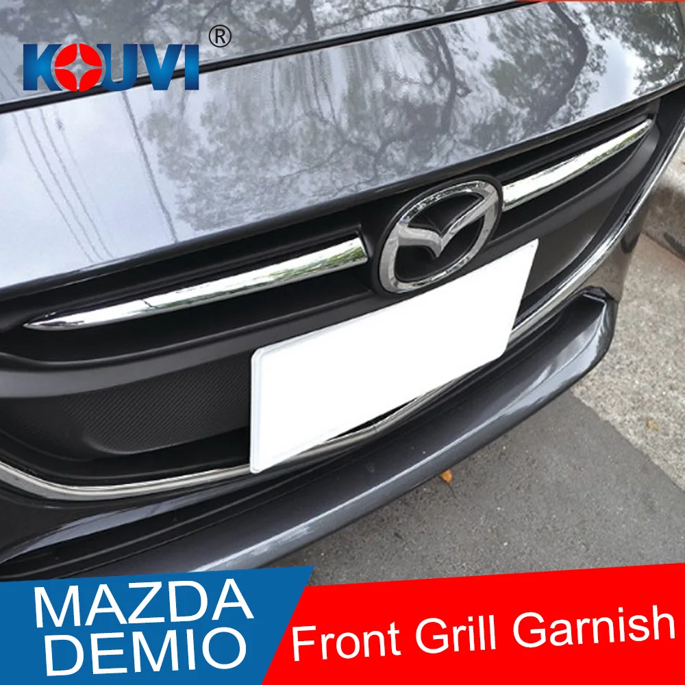 Накладка на решетку радиатора хромированная для Mazda 2 Demio 2015 2016 2017 DJ DL Mazda2 хэтчбек