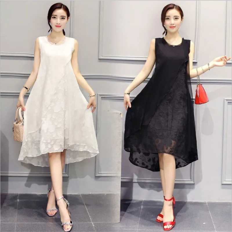 Женское платье длинное летнее без рукавов новинка 2020 женское из искусственного