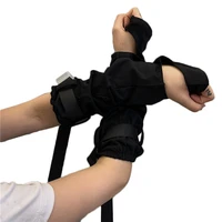 wholesale cargo black unisex glove elbow length open cuff fingerless adjustable buckle strap streetwear ninja rock arm warmer
