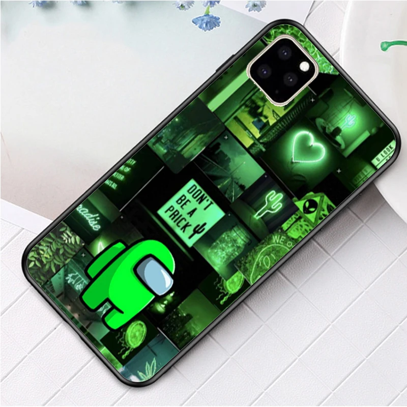 

Among Us Game Phone Case For iPhone 11 12 Pro X XS Max XR 6 6S 7 8 Plus 5S SE 2020 12Mini 12Pro 11Pro Silicone Black Cover
