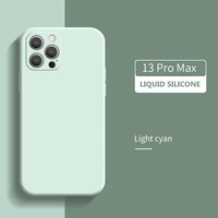 square liquid silicone case for iphone 13 13 pro 13 mini 13 pro max funda 11 12 pro max lens protection slim soft back cover