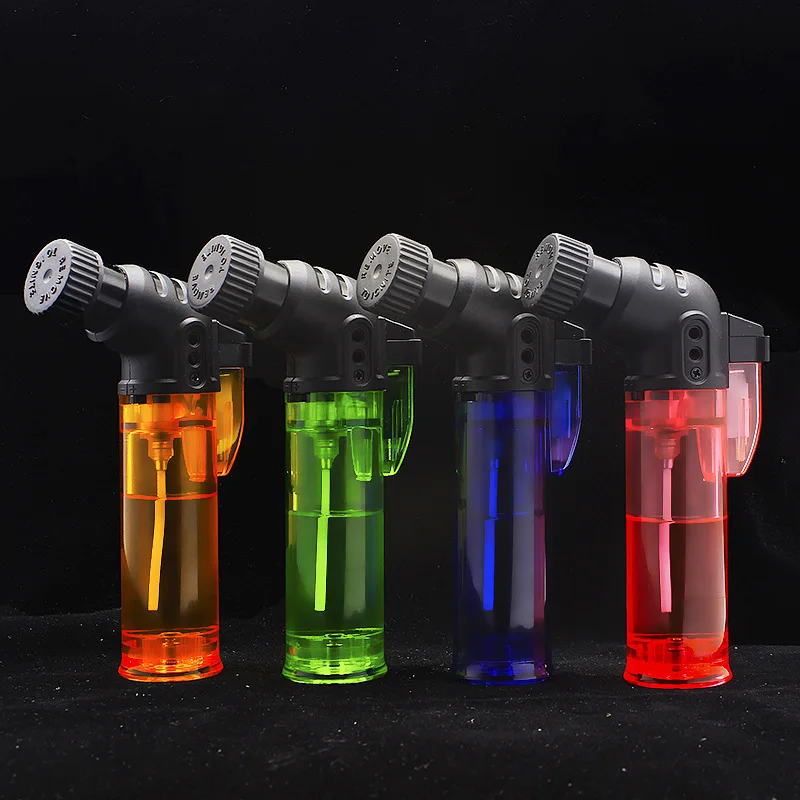 

Jumbo 4" Single Jet Flame Side Torch Gun Lighter Windproof Refillable Cigarette Lighter straight punch inflatable cigar lighter